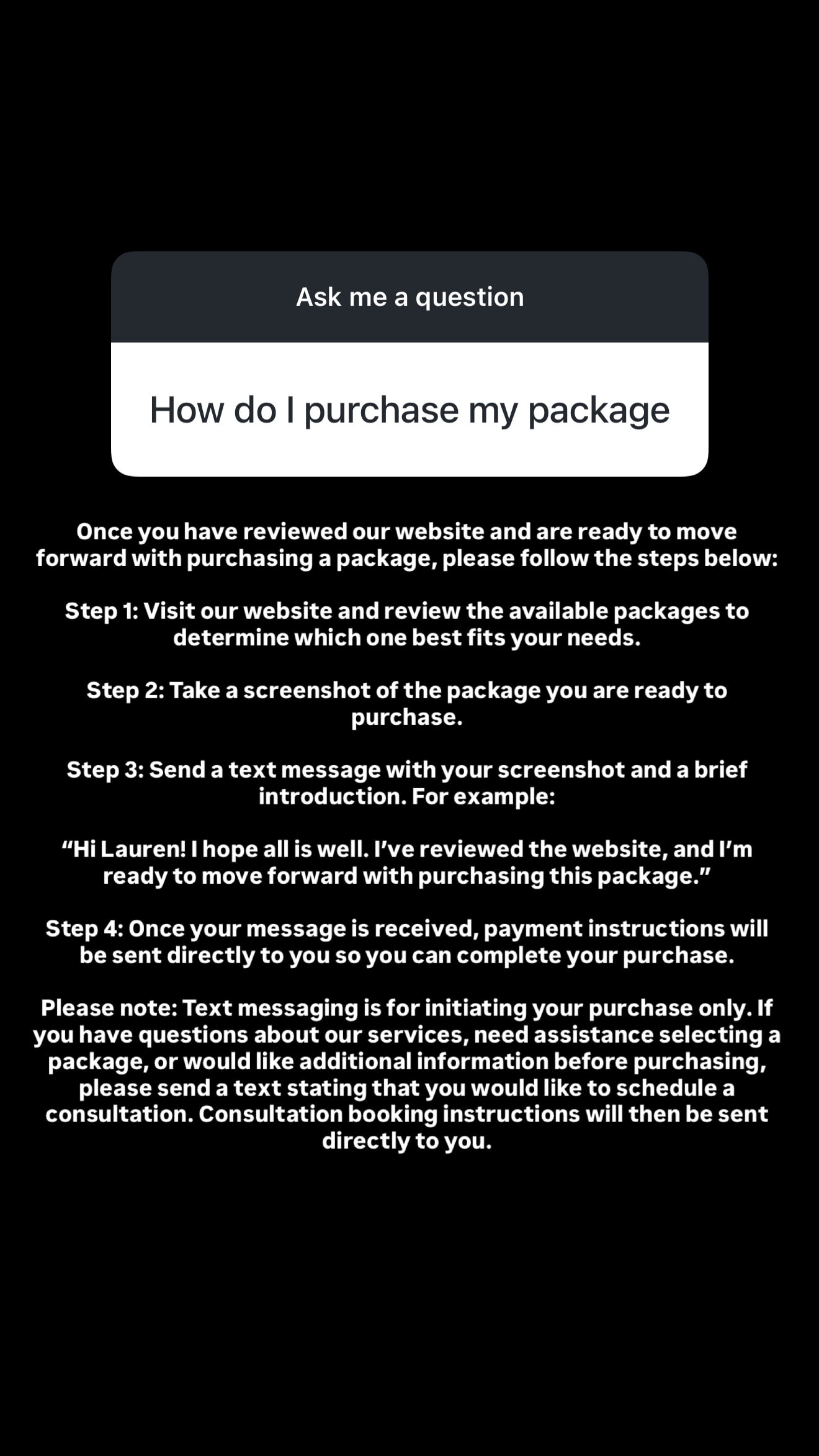 Q&A from Instagram — Lauren answering a client question