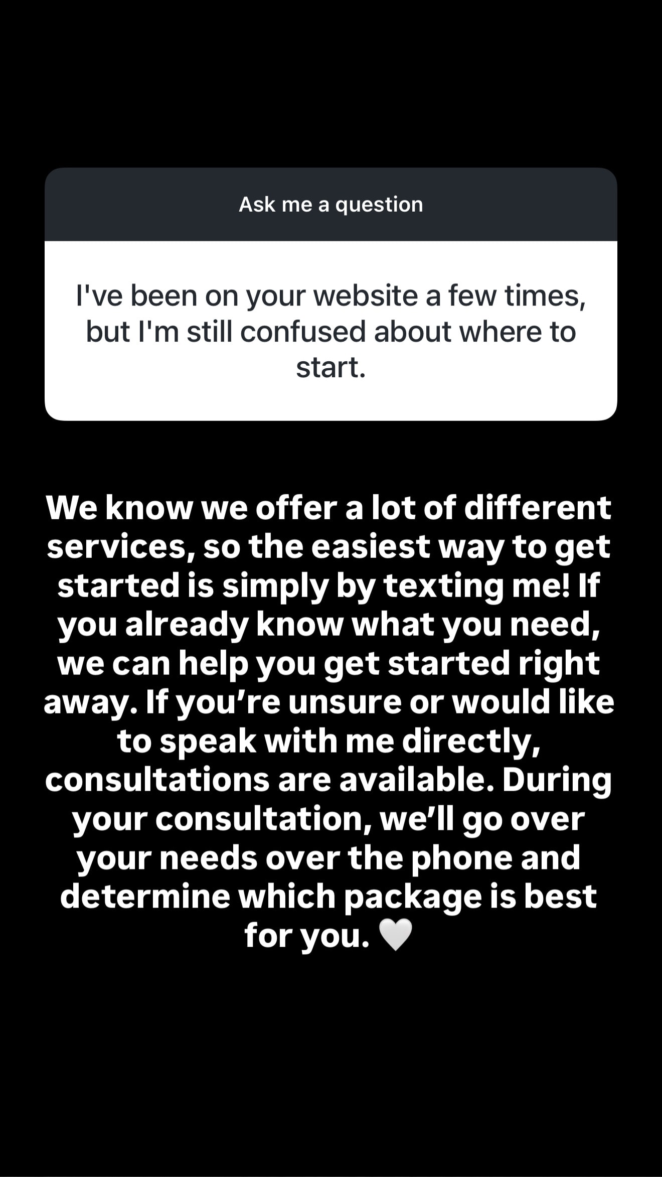 Q&A from Instagram — Lauren answering a client question
